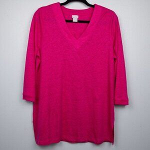 Chico's pink linen tunic-1